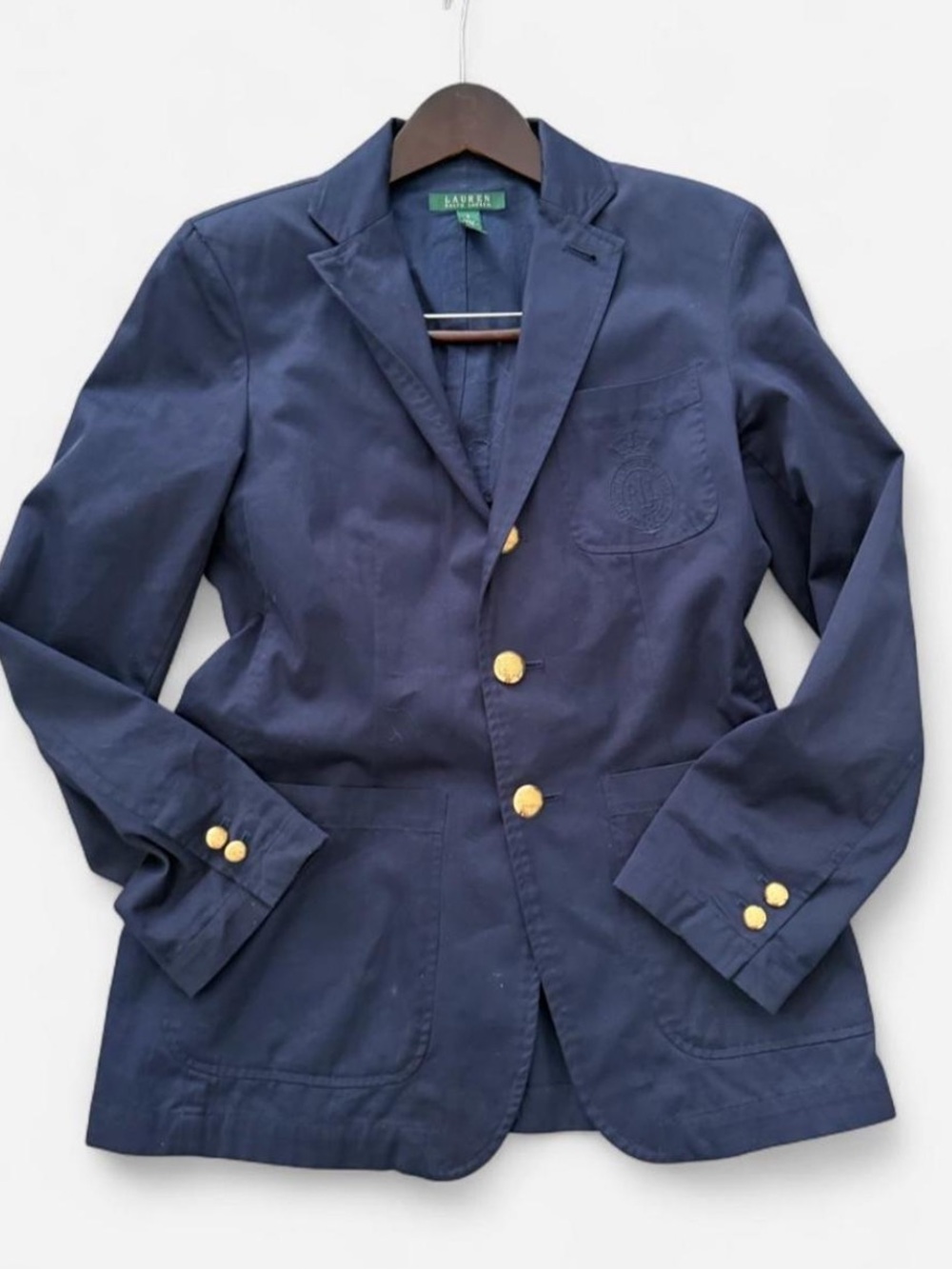 Ralph Lauren Navy Blazer with Gold-Tone Buttons
